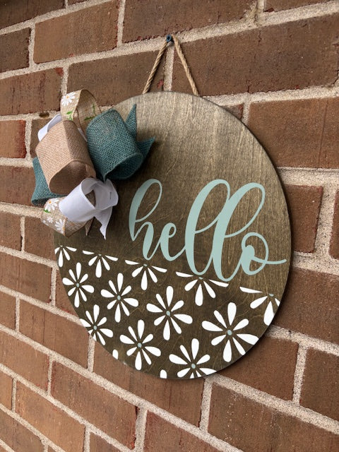 Hello (Daisy) Door Hanger