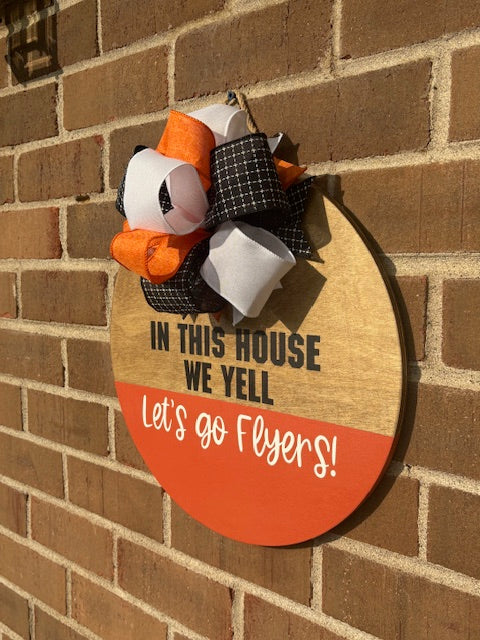 In This House We Yell Let's Go Flyers Door Hanger