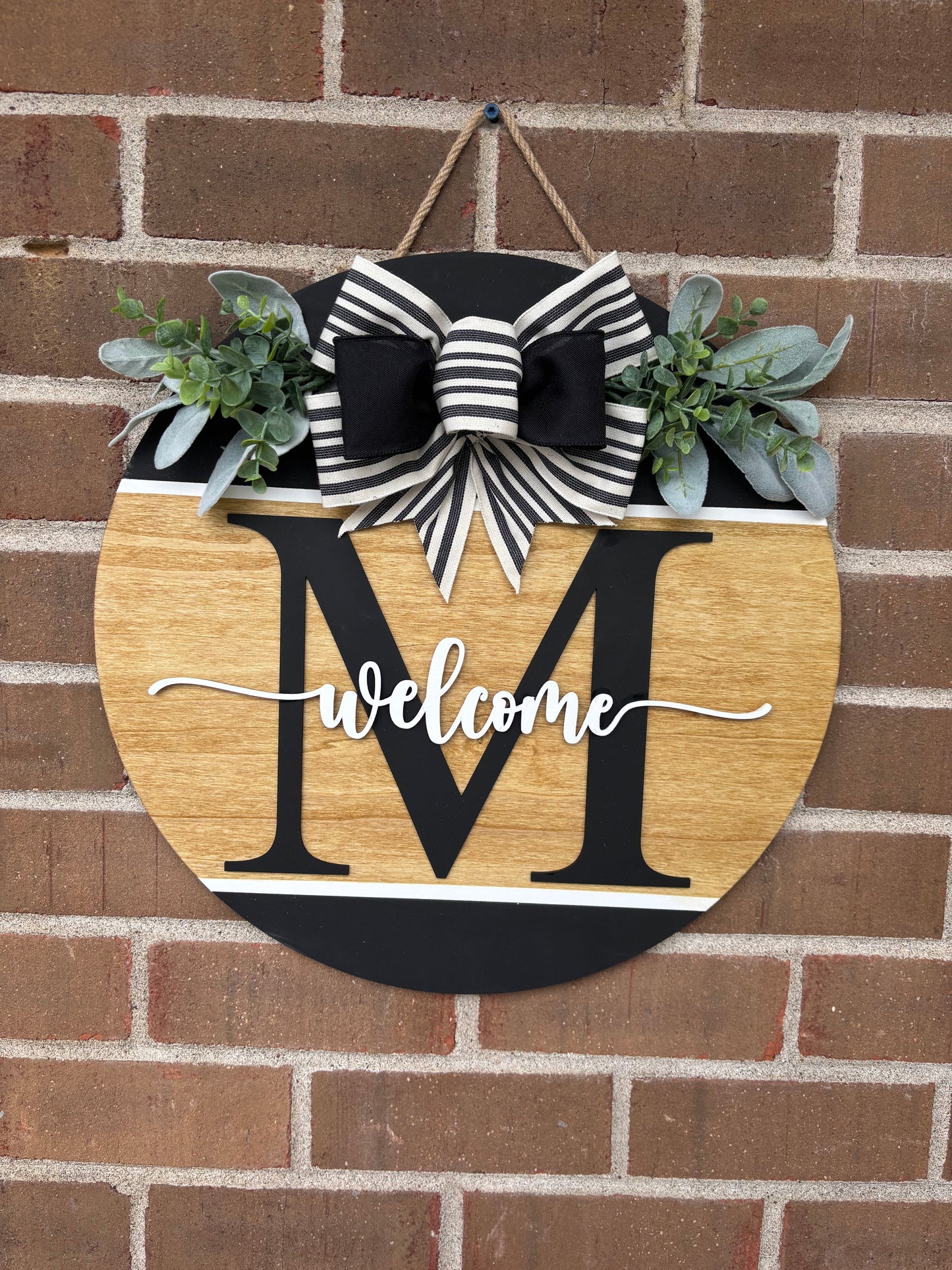 Personalized Last Name Initial Welcome Door Hanger