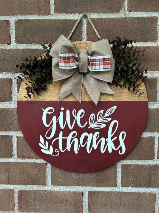 Give Thanks Door Hanger