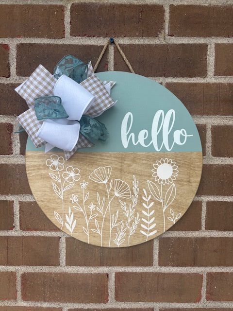 Hello (Wildflowers) Door Hanger