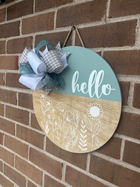 Hello (Wildflowers) Door Hanger