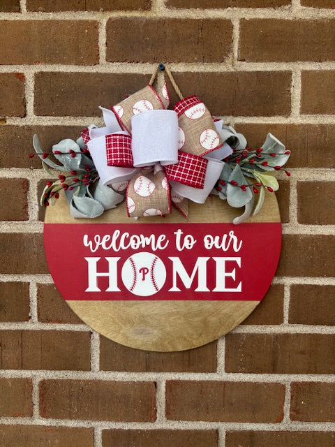 Welcome to our Home (Baseball) Door Hanger
