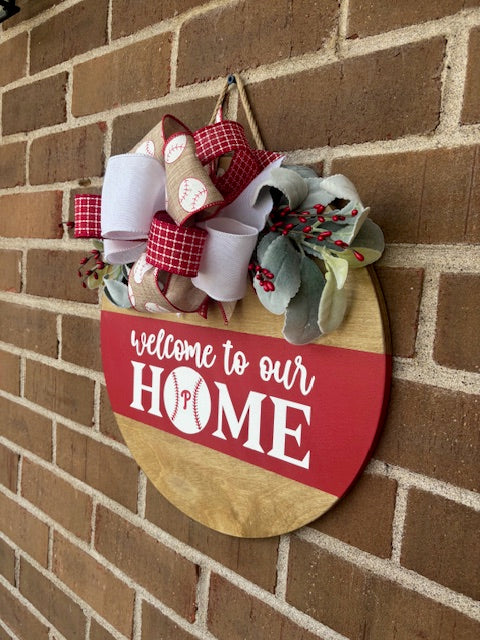 Welcome to our Home (Baseball) Door Hanger