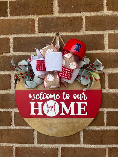 Welcome to our Home (Baseball) Door Hanger