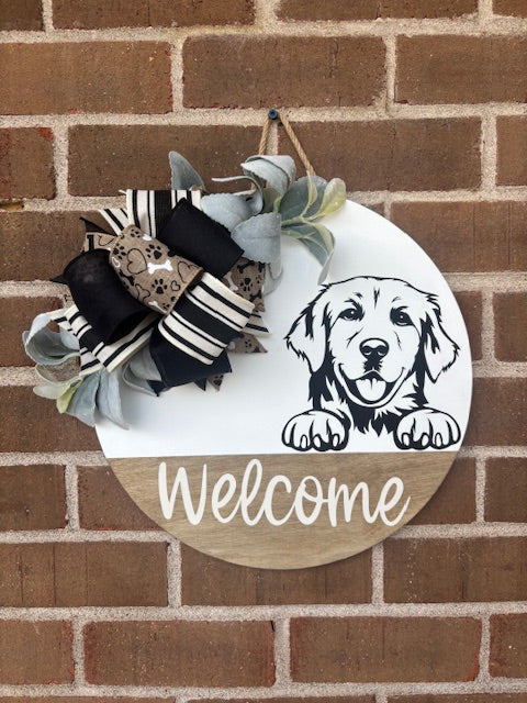 Personalized Dog Breed Welcome Door Hanger