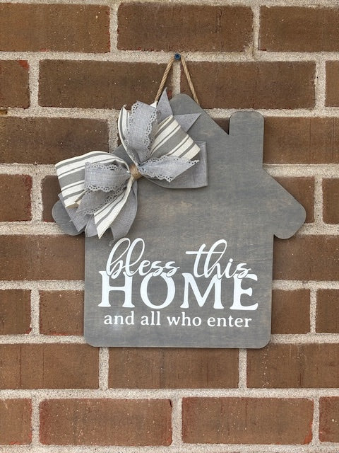 Bless This Home and All Who Enter Door Hanger